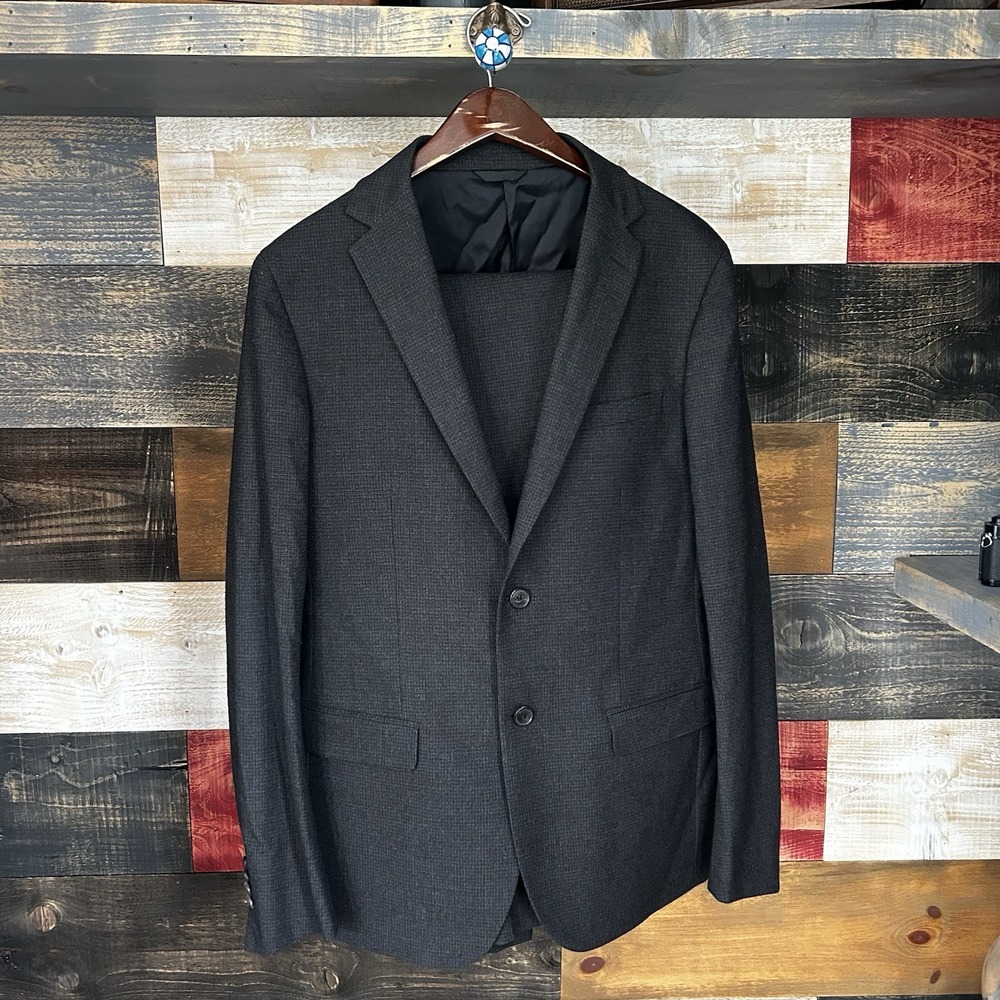Hilton Tombolini 2 Piece Suit Blazer Grey Wool Formal Size 52 R 42 R
